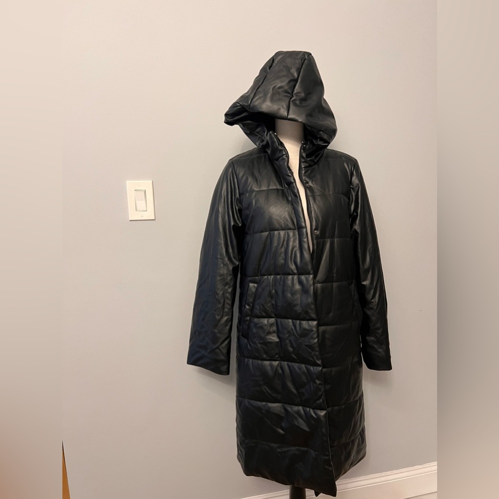 NAKD Faux Leather PuffJacket